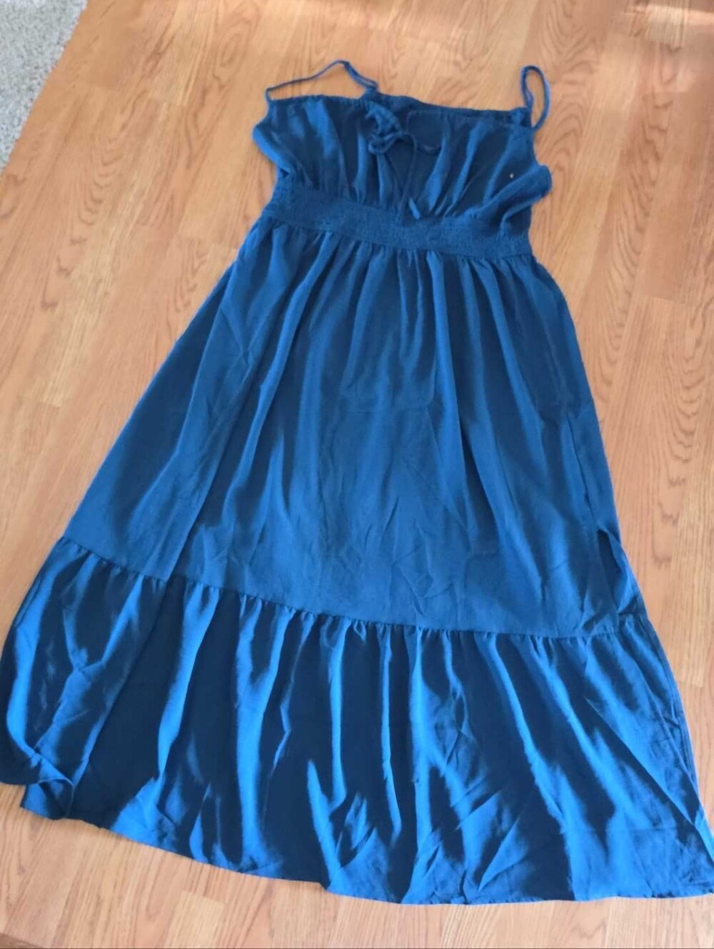 Ladies SCOMCHIC Blue Smocked Waist Maxi Dress